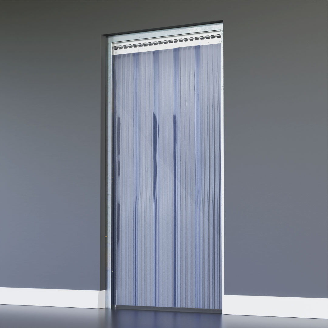 VIZ-PRO Strip Door Curtain 3 Width x 7 Height Standard Clear PVC 7.87 Strips with 56% Overlap 
